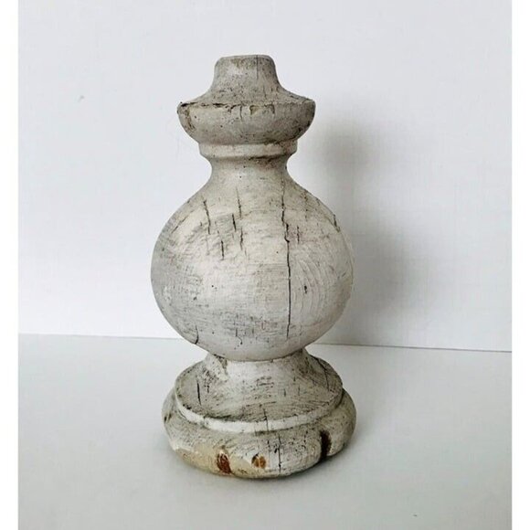 Victorian San Francisco White Wood Newel Post Finial Cap Salvage 6" Antique - Picture 1 of 9